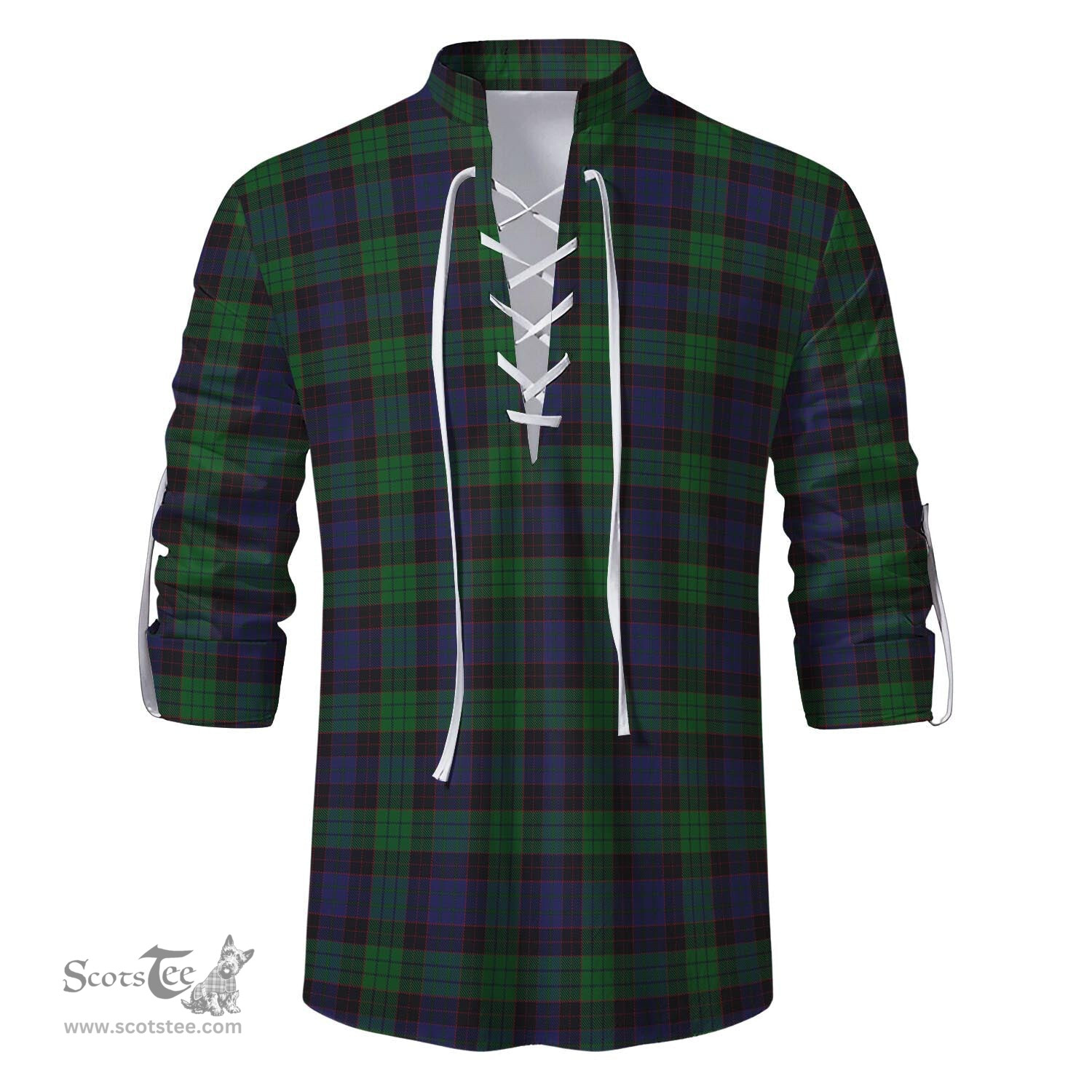 ScotsTee Shop Scottish Stewart Old Clan Tartan Mens Scottish Jacobite Ghillie Casual Shirt