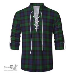 ScotsTee Shop Scottish Stewart Old Clan Tartan Mens Scottish Jacobite Ghillie Casual Shirt