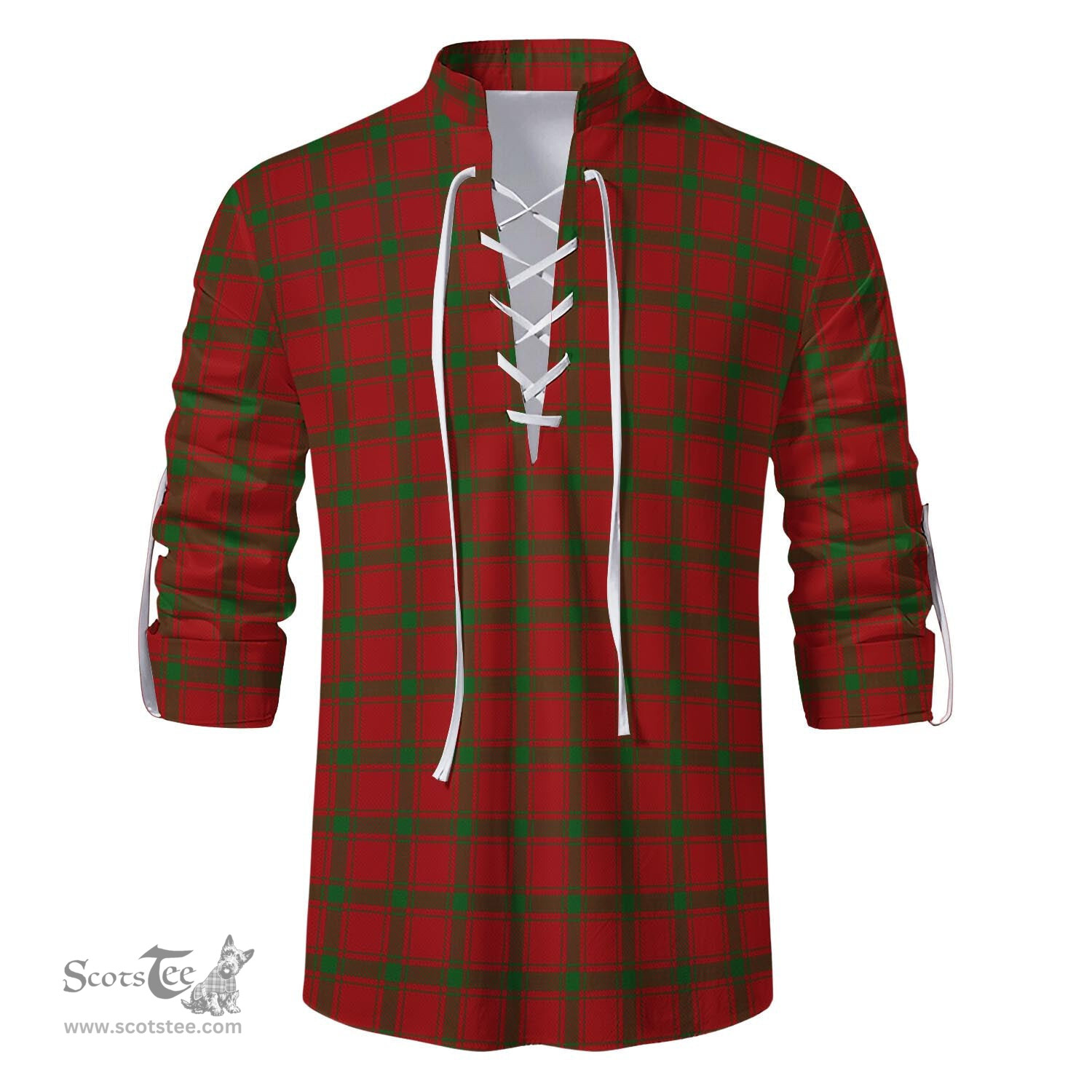 ScotsTee Shop Scottish MacDonald of Sleat Clan Tartan Mens Scottish Jacobite Ghillie Casual Shirt