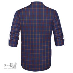 ScotsTee Shop Scottish MacLaine of Lochbuie Clan Crest Tartan Mens Scottish Jacobite Ghillie Casual Shirt