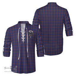 ScotsTee Shop Scottish MacLaine of Lochbuie Clan Crest Tartan Mens Scottish Jacobite Ghillie Casual Shirt