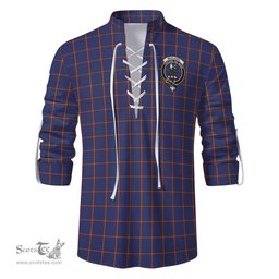 ScotsTee Shop Scottish MacLaine of Lochbuie Clan Crest Tartan Mens Scottish Jacobite Ghillie Casual Shirt