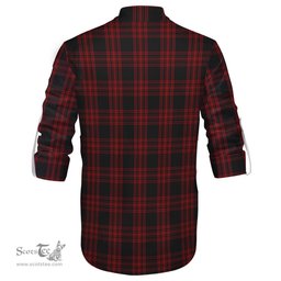 ScotsTee Shop Scottish Menzies Hunting Clan Tartan Mens Scottish Jacobite Ghillie Casual Shirt