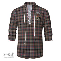 ScotsTee Shop Scottish Sutherland Weathered Clan Crest Tartan Mens Scottish Jacobite Ghillie Casual Shirt