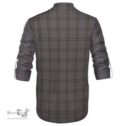 ScotsTee Shop Scottish Stewart Grey Clan Crest Tartan Mens Scottish Jacobite Ghillie Casual Shirt
