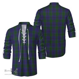 ScotsTee Shop Scottish Strachan Clan Tartan Mens Scottish Jacobite Ghillie Casual Shirt