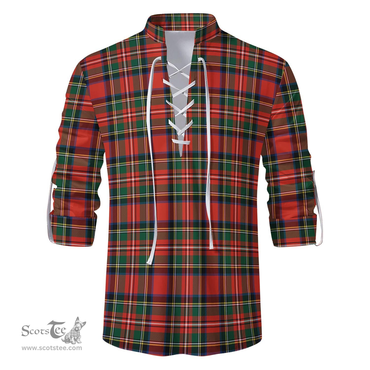 ScotsTee Shop Scottish Lyle Clan Tartan Mens Scottish Jacobite Ghillie Casual Shirt