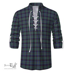 ScotsTee Shop Scottish Stephenson Clan Tartan Mens Scottish Jacobite Ghillie Casual Shirt