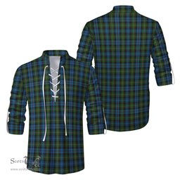 ScotsTee Shop Scottish MacKenzie Clan Tartan Mens Scottish Jacobite Ghillie Casual Shirt