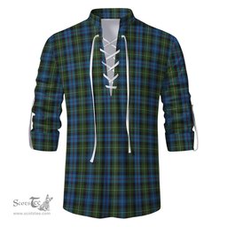 ScotsTee Shop Scottish MacKenzie Clan Tartan Mens Scottish Jacobite Ghillie Casual Shirt