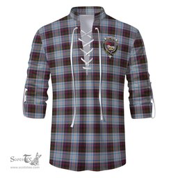 ScotsTee Shop Scottish MacDonald Dress Ancient Clan Crest Tartan Mens Scottish Jacobite Ghillie Casual Shirt