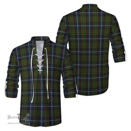 ScotsTee Shop Scottish MacRae Hunting Clan Tartan Mens Scottish Jacobite Ghillie Casual Shirt