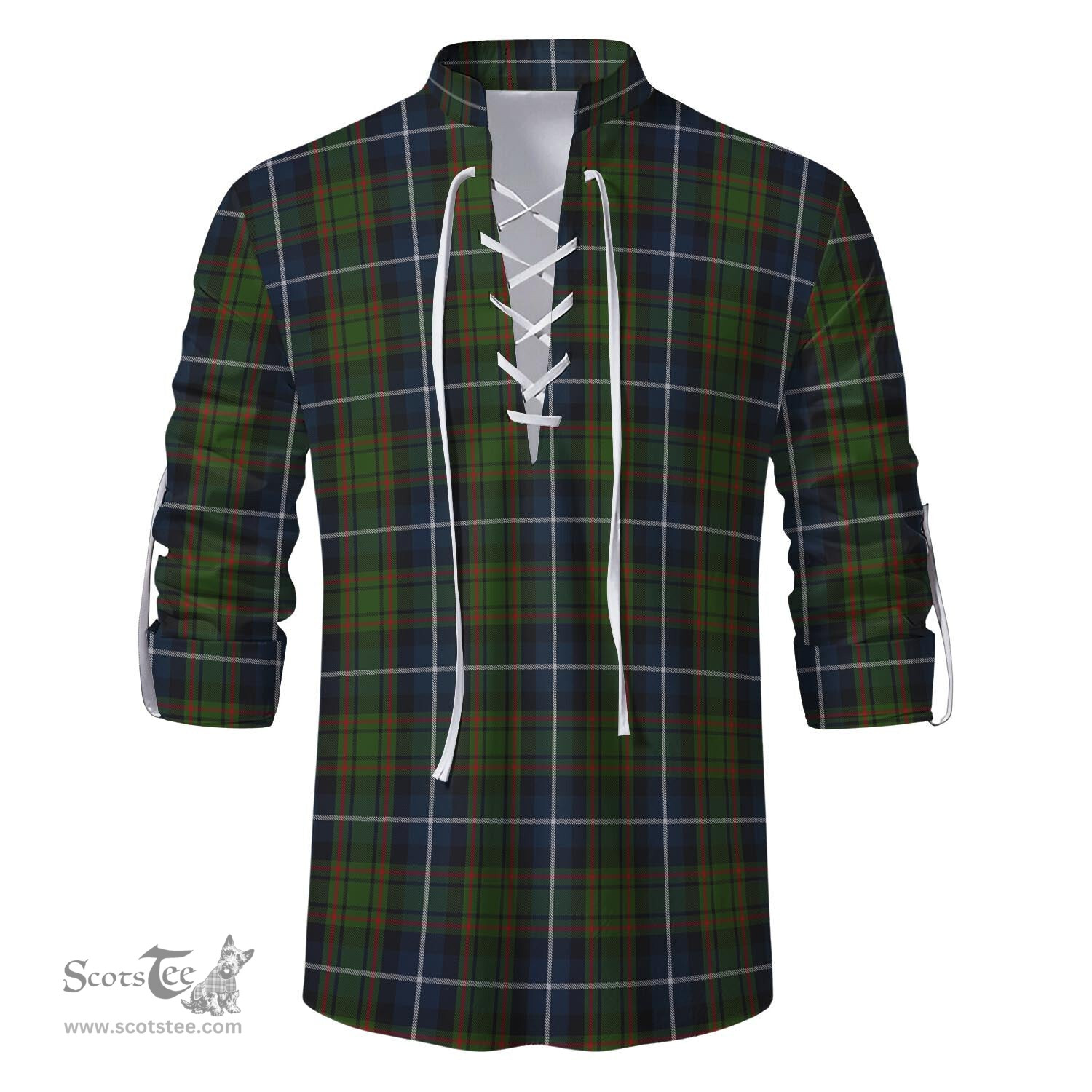 ScotsTee Shop Scottish MacRae Hunting Clan Tartan Mens Scottish Jacobite Ghillie Casual Shirt