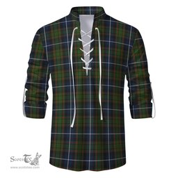 ScotsTee Shop Scottish MacRae Hunting Clan Tartan Mens Scottish Jacobite Ghillie Casual Shirt