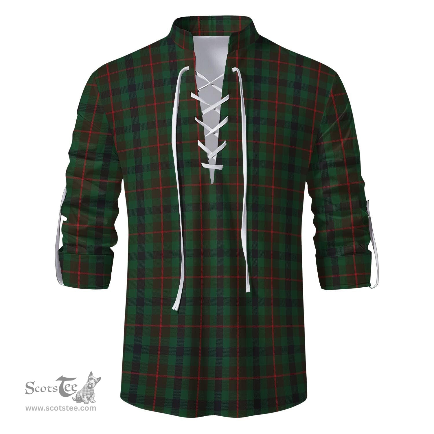 ScotsTee Shop Scottish Tennant Clan Tartan Mens Scottish Jacobite Ghillie Casual Shirt