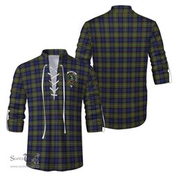 ScotsTee Shop Scottish MacLaren Modern Clan Crest Tartan Mens Scottish Jacobite Ghillie Casual Shirt