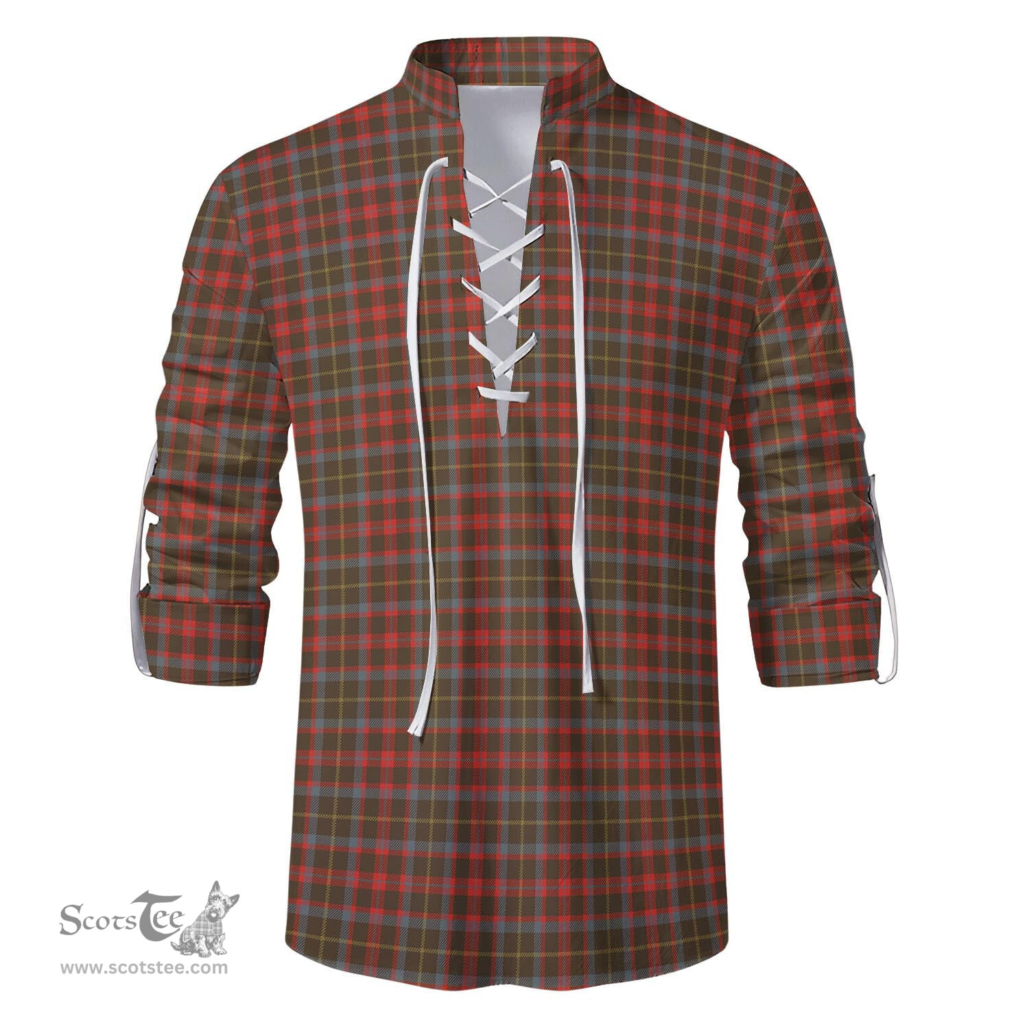 ScotsTee Shop Scottish MacIntosh Hunting Weathered Clan Tartan Mens Scottish Jacobite Ghillie Casual Shirt