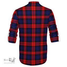 ScotsTee Shop Scottish McLaughlin Clan Tartan Mens Scottish Jacobite Ghillie Casual Shirt