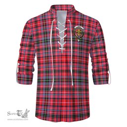 ScotsTee Shop Scottish Udny Clan Crest Tartan Mens Scottish Jacobite Ghillie Casual Shirt