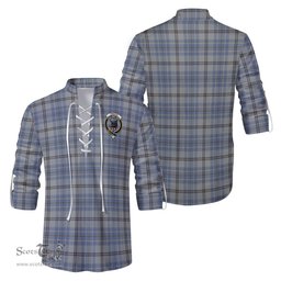 ScotsTee Shop Scottish Tweedie Clan Crest Tartan Mens Scottish Jacobite Ghillie Casual Shirt