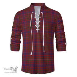 ScotsTee Shop Scottish MacLeod Red Clan Tartan Mens Scottish Jacobite Ghillie Casual Shirt