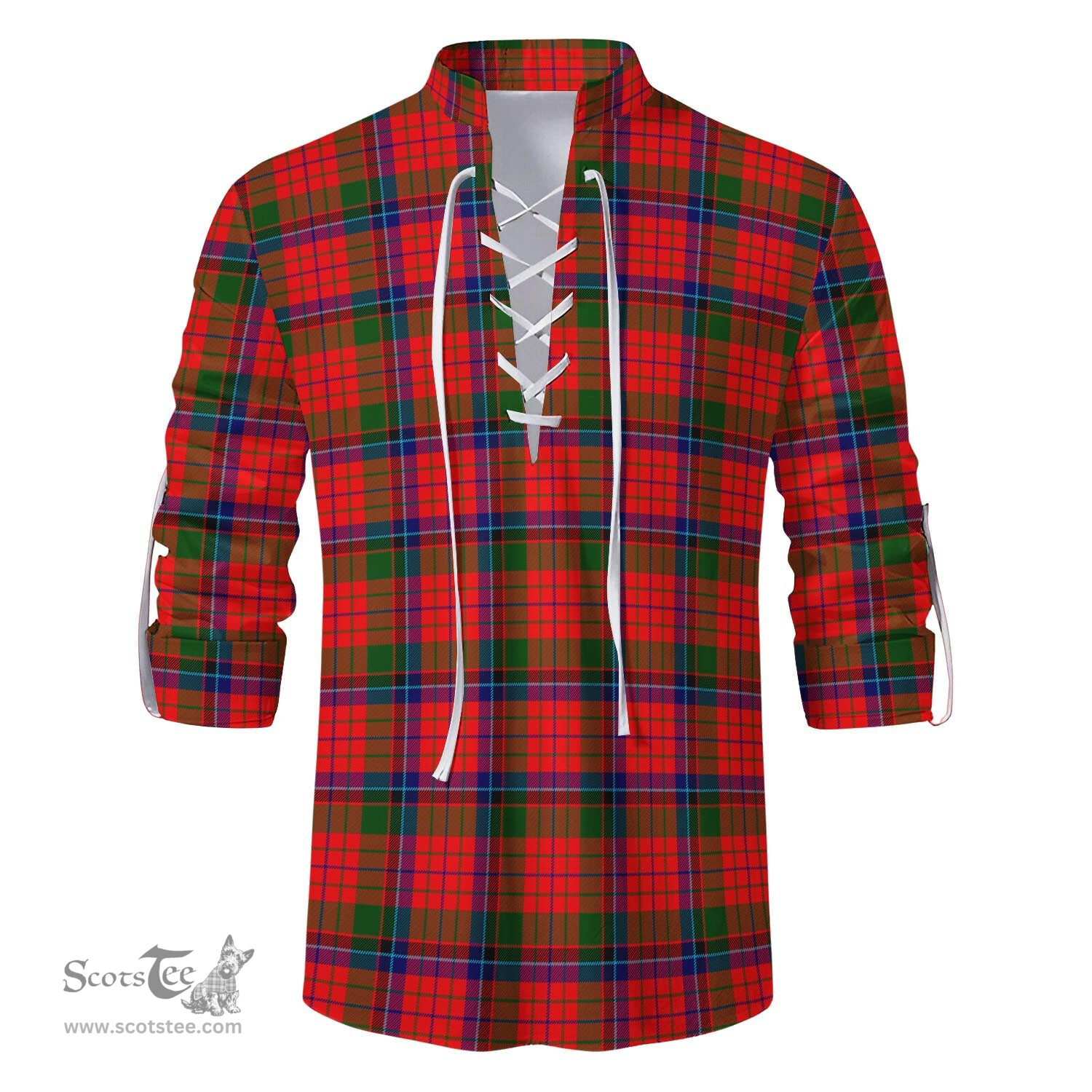 ScotsTee Shop Scottish Nicolson Modern Clan Tartan Mens Scottish Jacobite Ghillie Casual Shirt