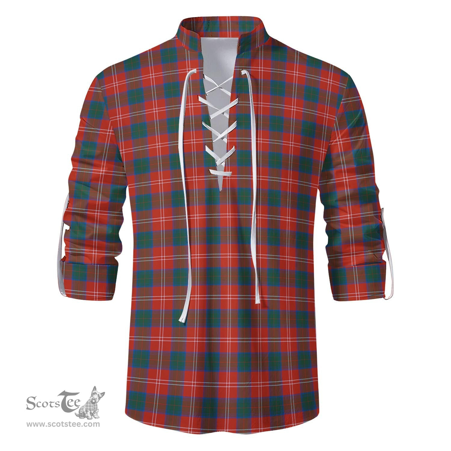 ScotsTee Shop Scottish Chisholm Ancient Clan Tartan Mens Scottish Jacobite Ghillie Casual Shirt