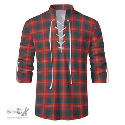 ScotsTee Shop Scottish Chisholm Ancient Clan Tartan Mens Scottish Jacobite Ghillie Casual Shirt