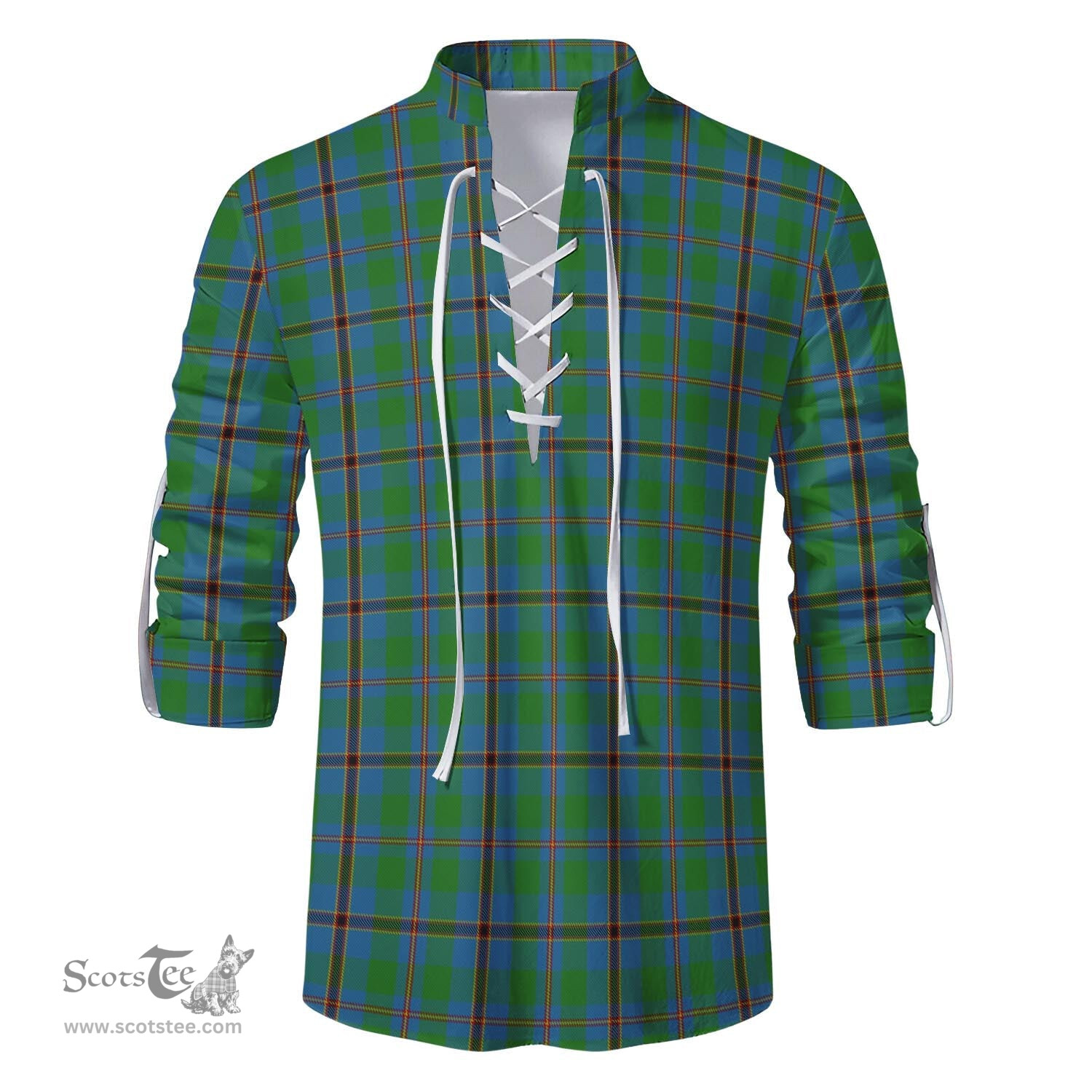ScotsTee Shop Scottish Snodgrass Clan Tartan Mens Scottish Jacobite Ghillie Casual Shirt