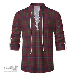 ScotsTee Shop Scottish Rice of Wales Clan Tartan Mens Scottish Jacobite Ghillie Casual Shirt