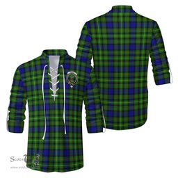 ScotsTee Shop Scottish Rollo Modern Clan Crest Tartan Mens Scottish Jacobite Ghillie Casual Shirt