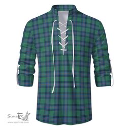 ScotsTee Shop Scottish Shaw Ancient Clan Tartan Mens Scottish Jacobite Ghillie Casual Shirt