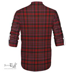 ScotsTee Shop Scottish MacAlister Clan Tartan Mens Scottish Jacobite Ghillie Casual Shirt