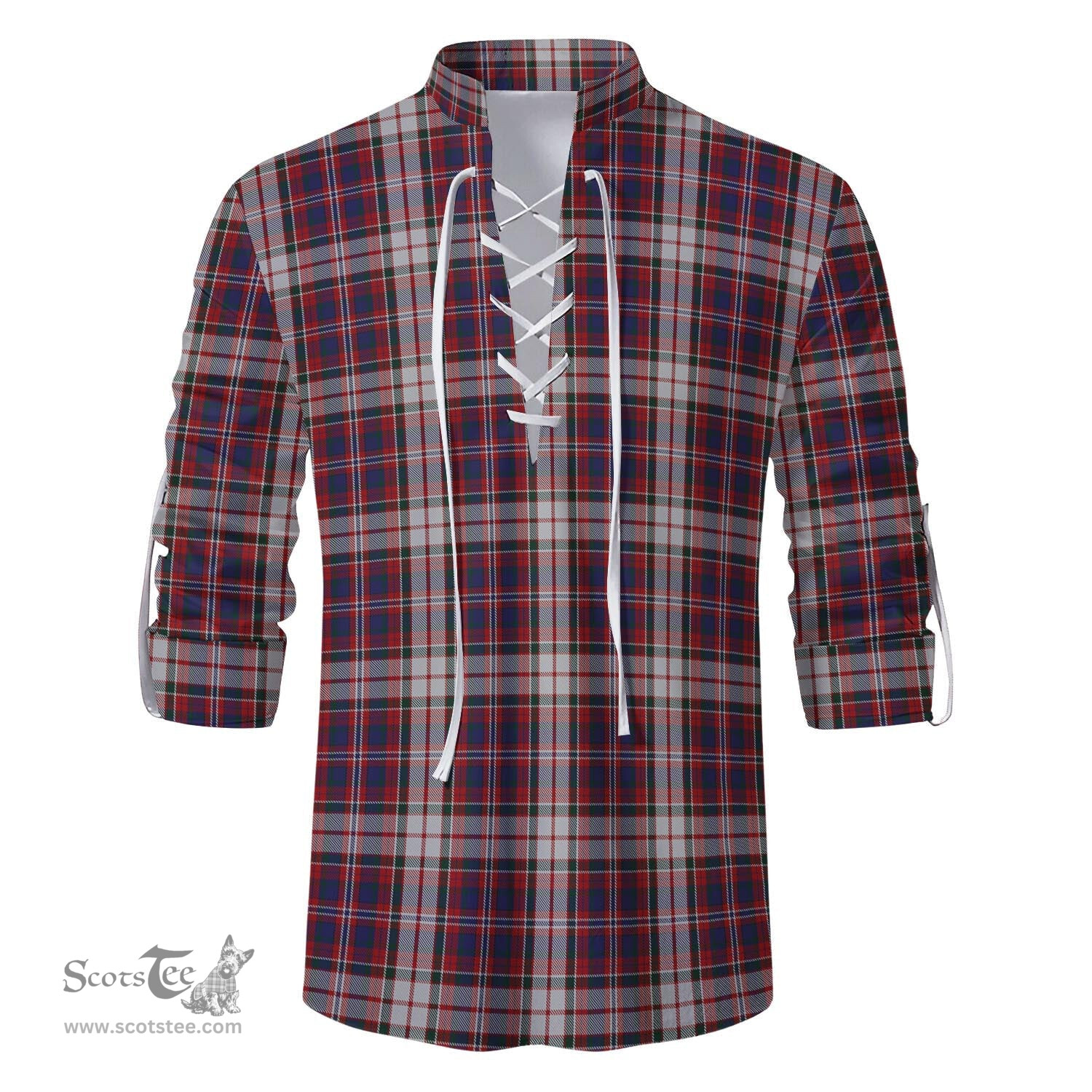 ScotsTee Shop Scottish MacFarlane Dress Clan Tartan Mens Scottish Jacobite Ghillie Casual Shirt
