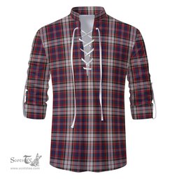 ScotsTee Shop Scottish MacFarlane Dress Clan Tartan Mens Scottish Jacobite Ghillie Casual Shirt