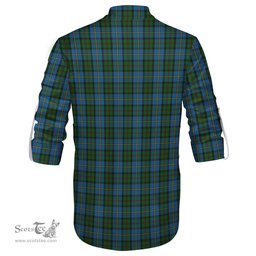 ScotsTee Shop Scottish MacLeod Green Clan Tartan Mens Scottish Jacobite Ghillie Casual Shirt