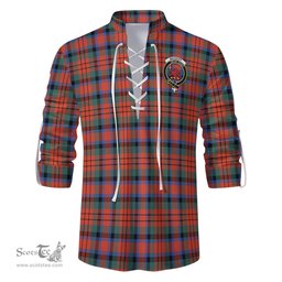 ScotsTee Shop Scottish MacDuff Ancient Clan Crest Tartan Mens Scottish Jacobite Ghillie Casual Shirt