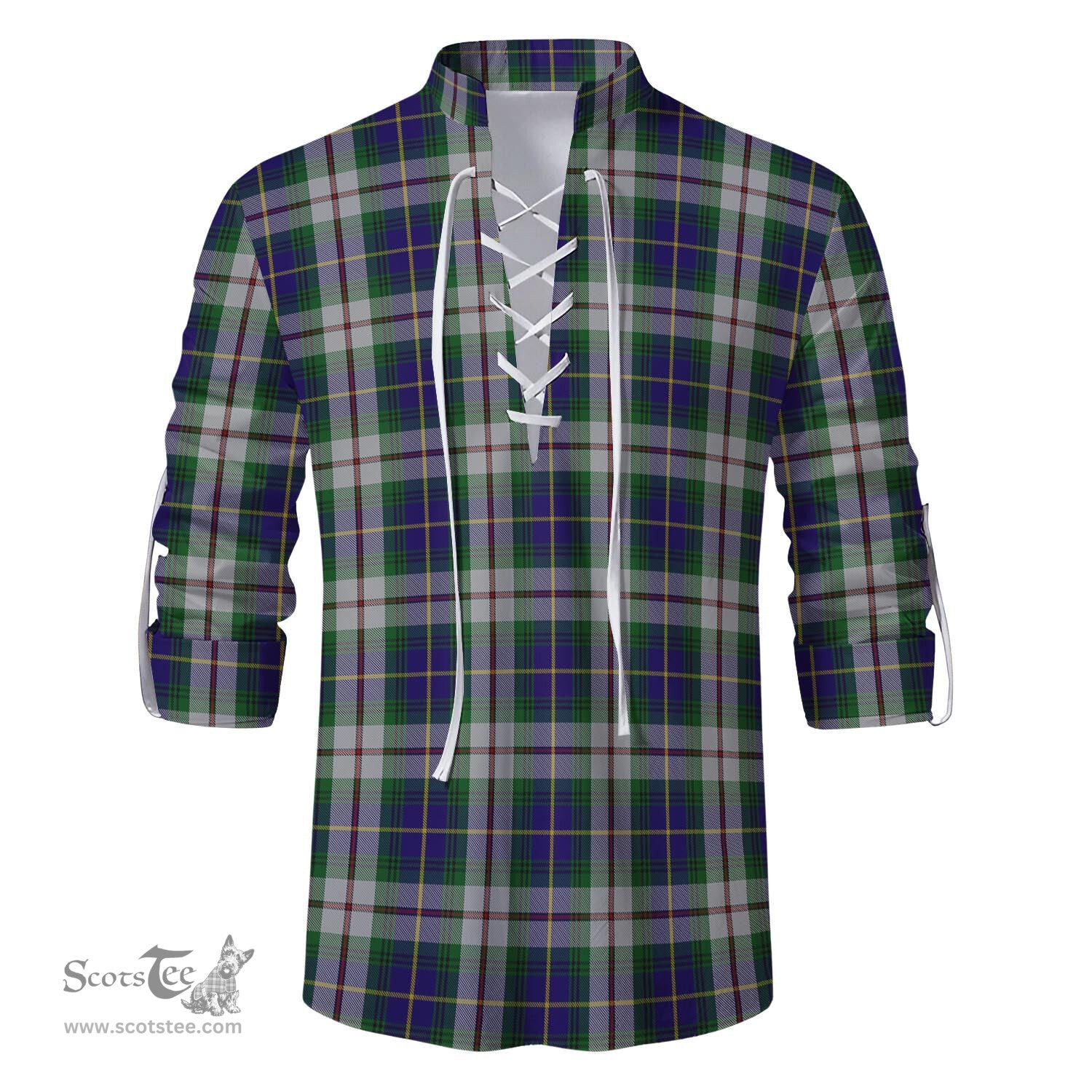 ScotsTee Shop Scottish MacLeod Of Californian Clan Tartan Mens Scottish Jacobite Ghillie Casual Shirt