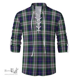 ScotsTee Shop Scottish MacLeod Of Californian Clan Tartan Mens Scottish Jacobite Ghillie Casual Shirt