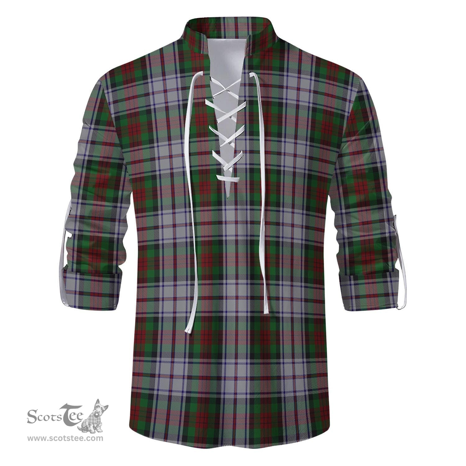 ScotsTee Shop Scottish MacDuff Dress Clan Tartan Mens Scottish Jacobite Ghillie Casual Shirt