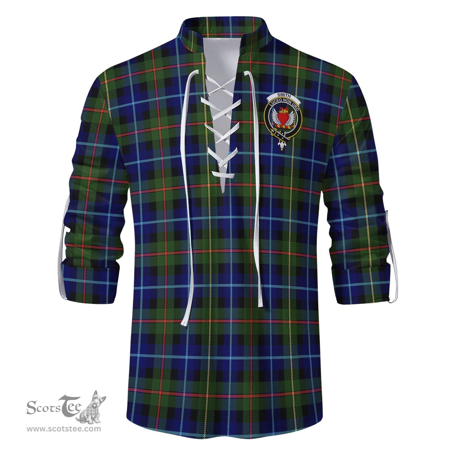 ScotsTee Shop Scottish Smith Modern Clan Crest Tartan Mens Scottish Jacobite Ghillie Casual Shirt