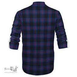 ScotsTee Shop Scottish McCoy Blue Clan Tartan Mens Scottish Jacobite Ghillie Casual Shirt