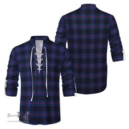ScotsTee Shop Scottish McCoy Blue Clan Tartan Mens Scottish Jacobite Ghillie Casual Shirt