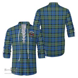 ScotsTee Shop Scottish MacLeod of Harris Ancient Clan Crest Tartan Mens Scottish Jacobite Ghillie Casual Shirt