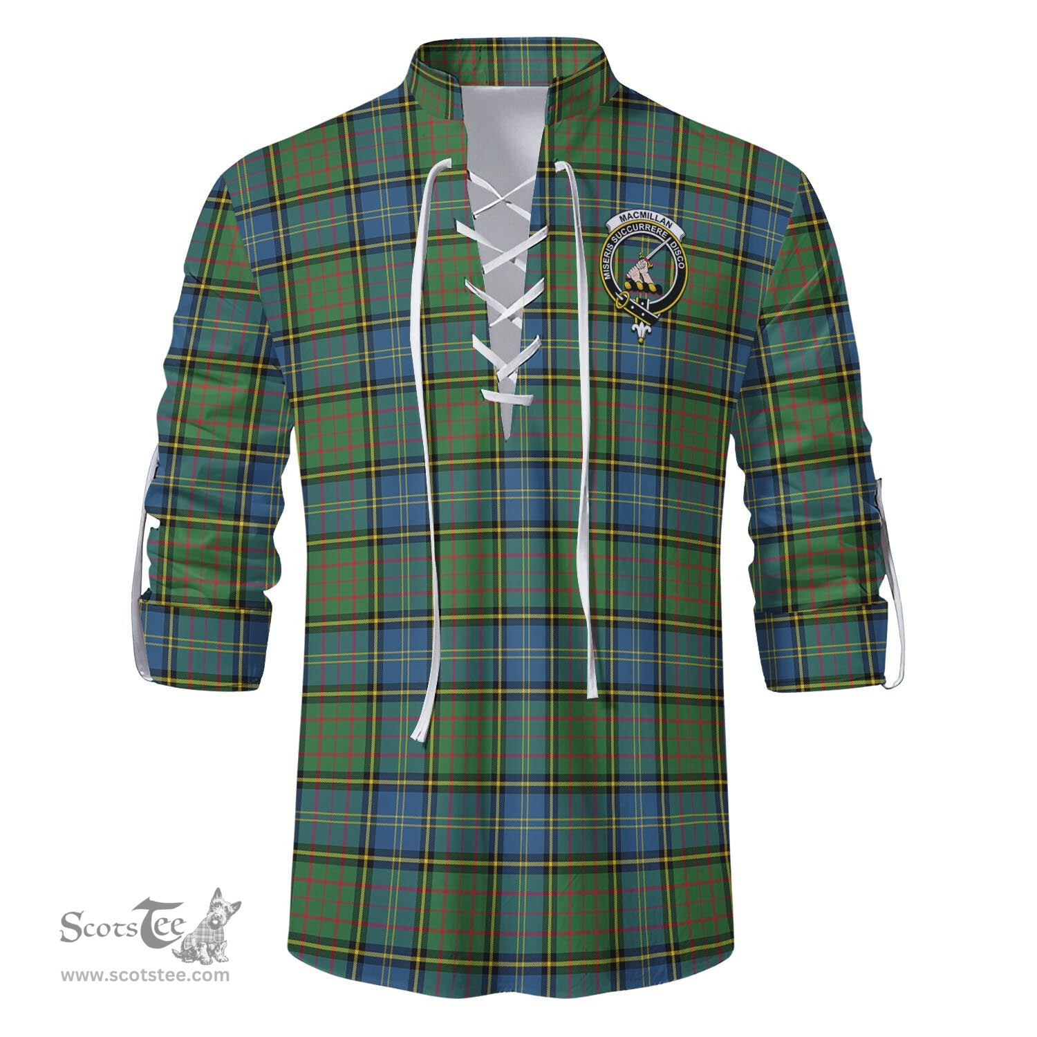 ScotsTee Shop Scottish MacMillan Hunting Ancient Clan Crest Tartan Mens Scottish Jacobite Ghillie Casual Shirt