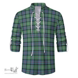 ScotsTee Shop Scottish MacThomas Ancient Clan Tartan Mens Scottish Jacobite Ghillie Casual Shirt