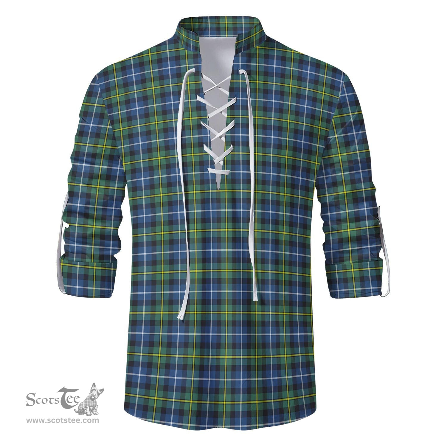 ScotsTee Shop Scottish MacNeil of Barra Ancient Clan Tartan Mens Scottish Jacobite Ghillie Casual Shirt
