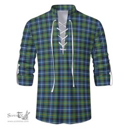 ScotsTee Shop Scottish MacNeil of Barra Ancient Clan Tartan Mens Scottish Jacobite Ghillie Casual Shirt