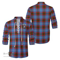 ScotsTee Shop Scottish Pennycook Clan Crest Tartan Mens Scottish Jacobite Ghillie Casual Shirt