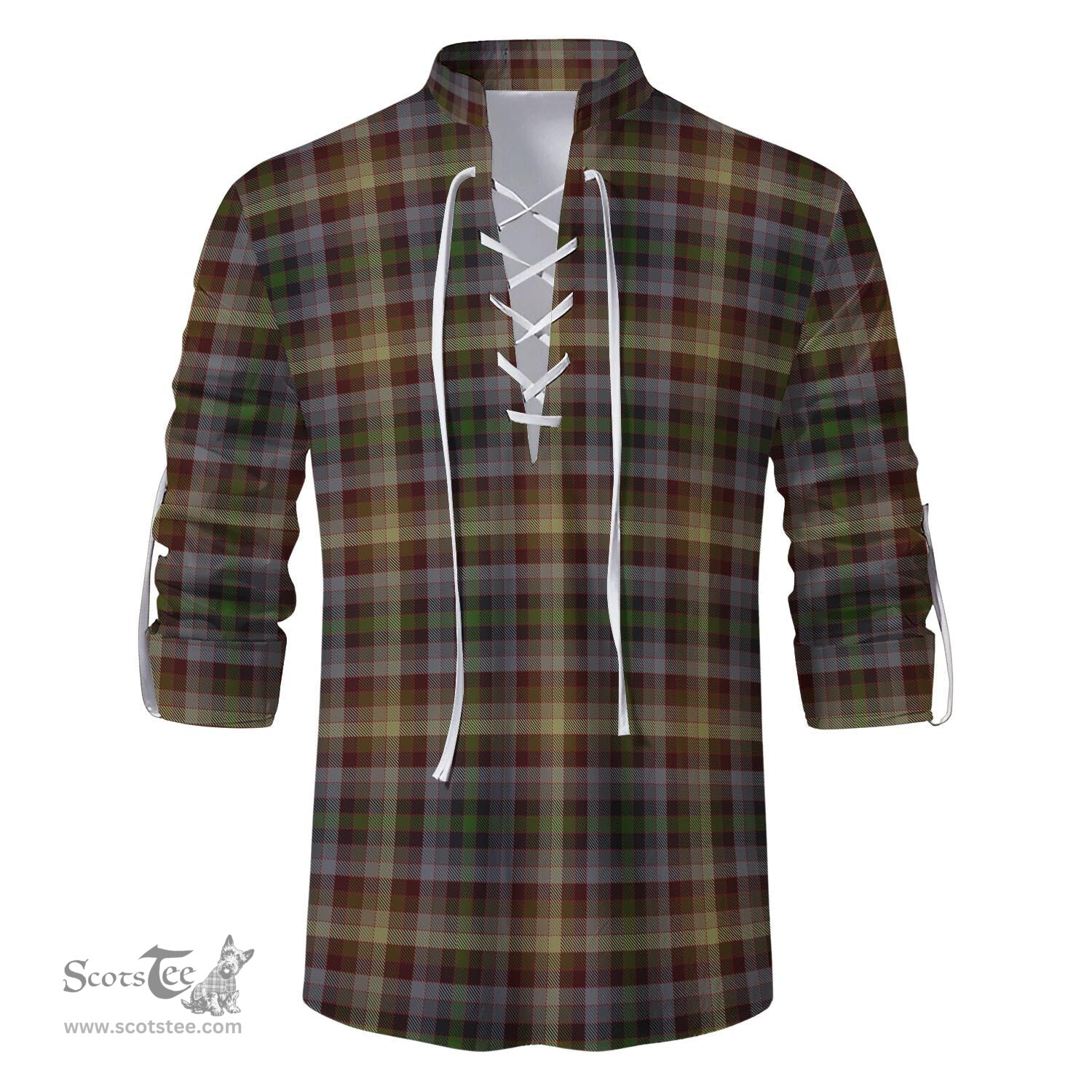 ScotsTee Shop Scottish MacKay of Strathnaver Clan Tartan Mens Scottish Jacobite Ghillie Casual Shirt